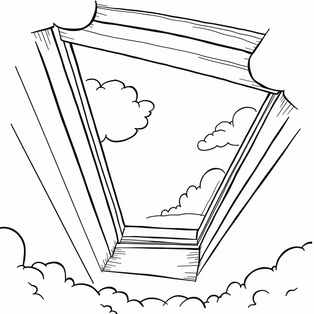 A shape skylight coloring pages