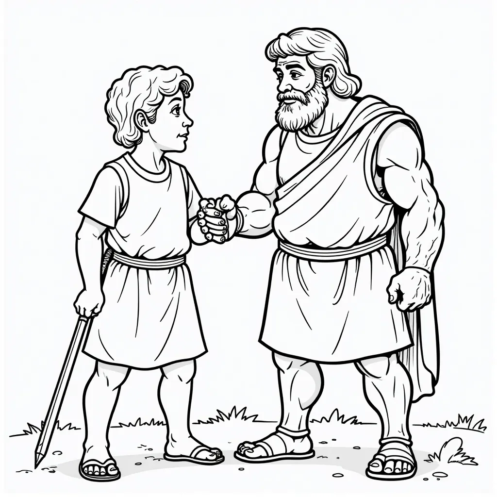 david and goliath صفحات التلوين