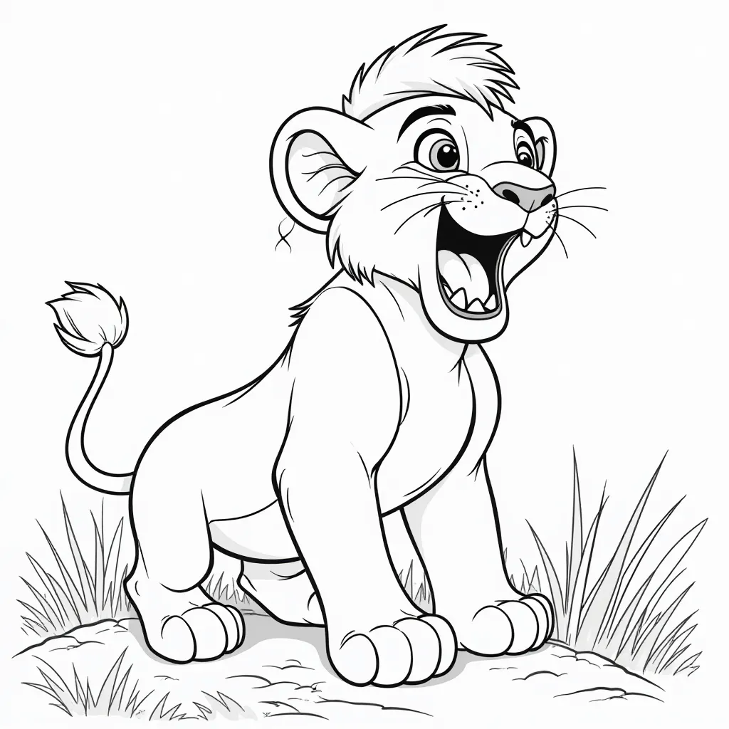 Simba roars loudly صفحات التلوين