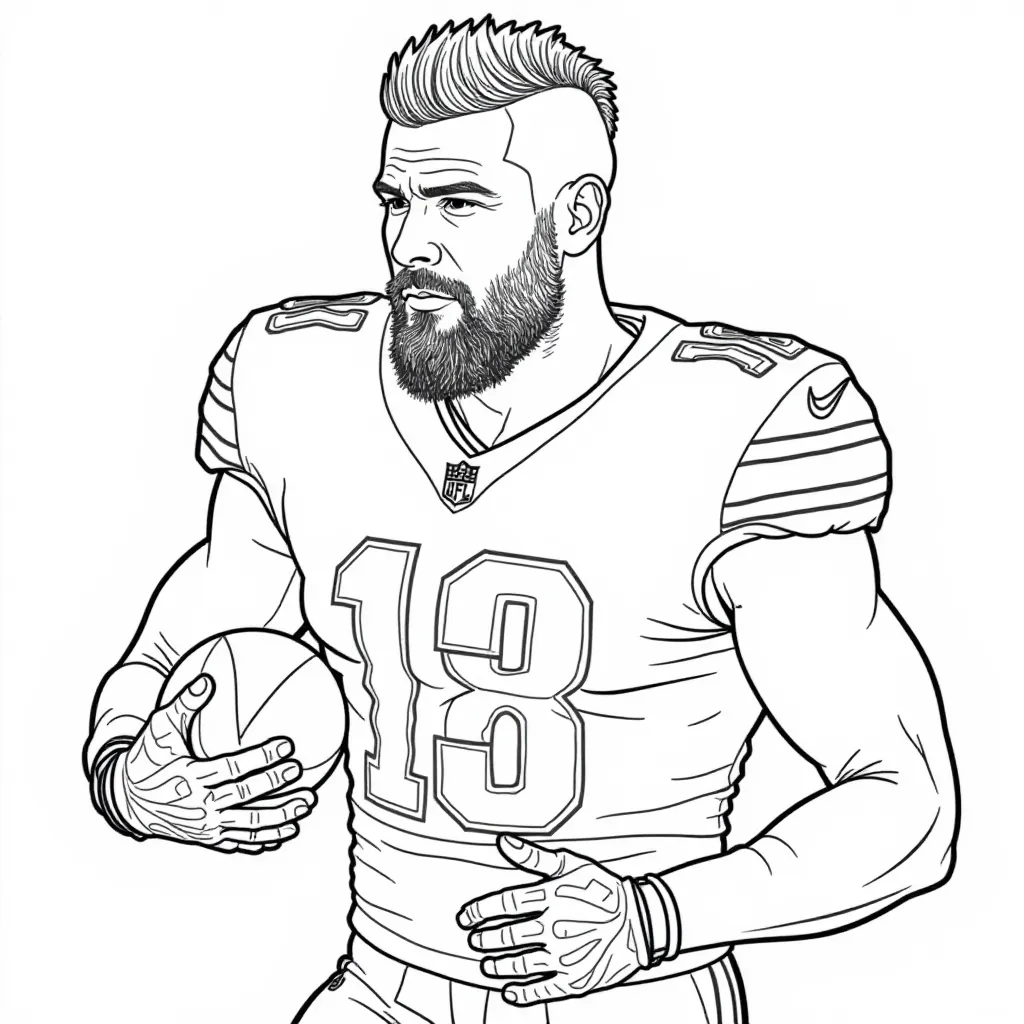Chiefs Player Travis Kelce HD صفحات التلوين