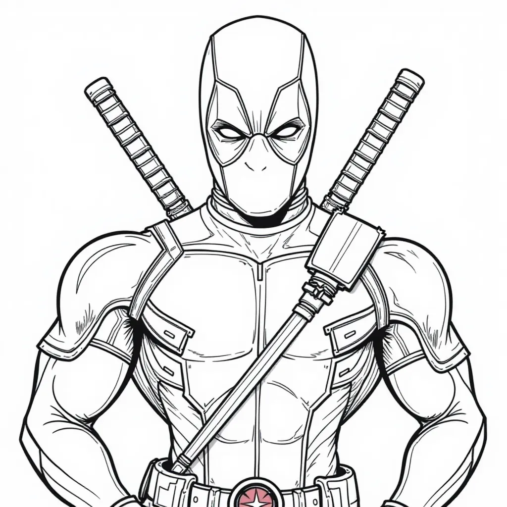 Classic Deadpool Pose صفحات التلوين