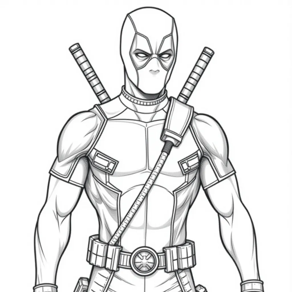 Full Body Deadpool HD صفحات التلوين