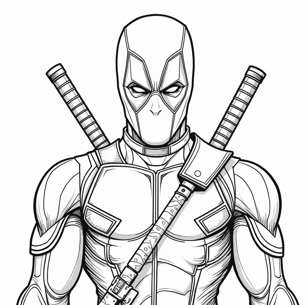 Deadpool Geometric Art Pose HD صفحات التلوين