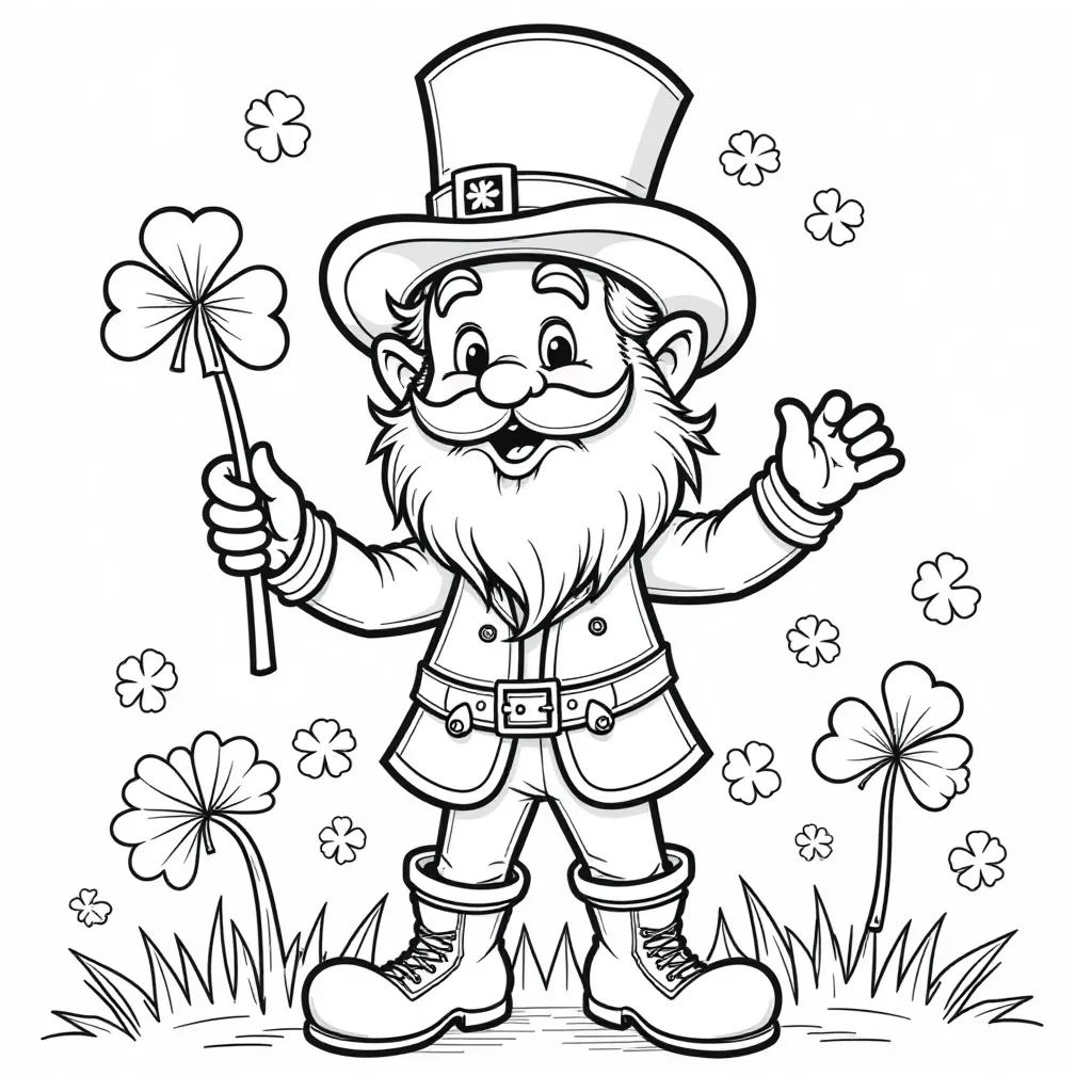 Shamrock and Leprechaun HD صفحات التلوين
