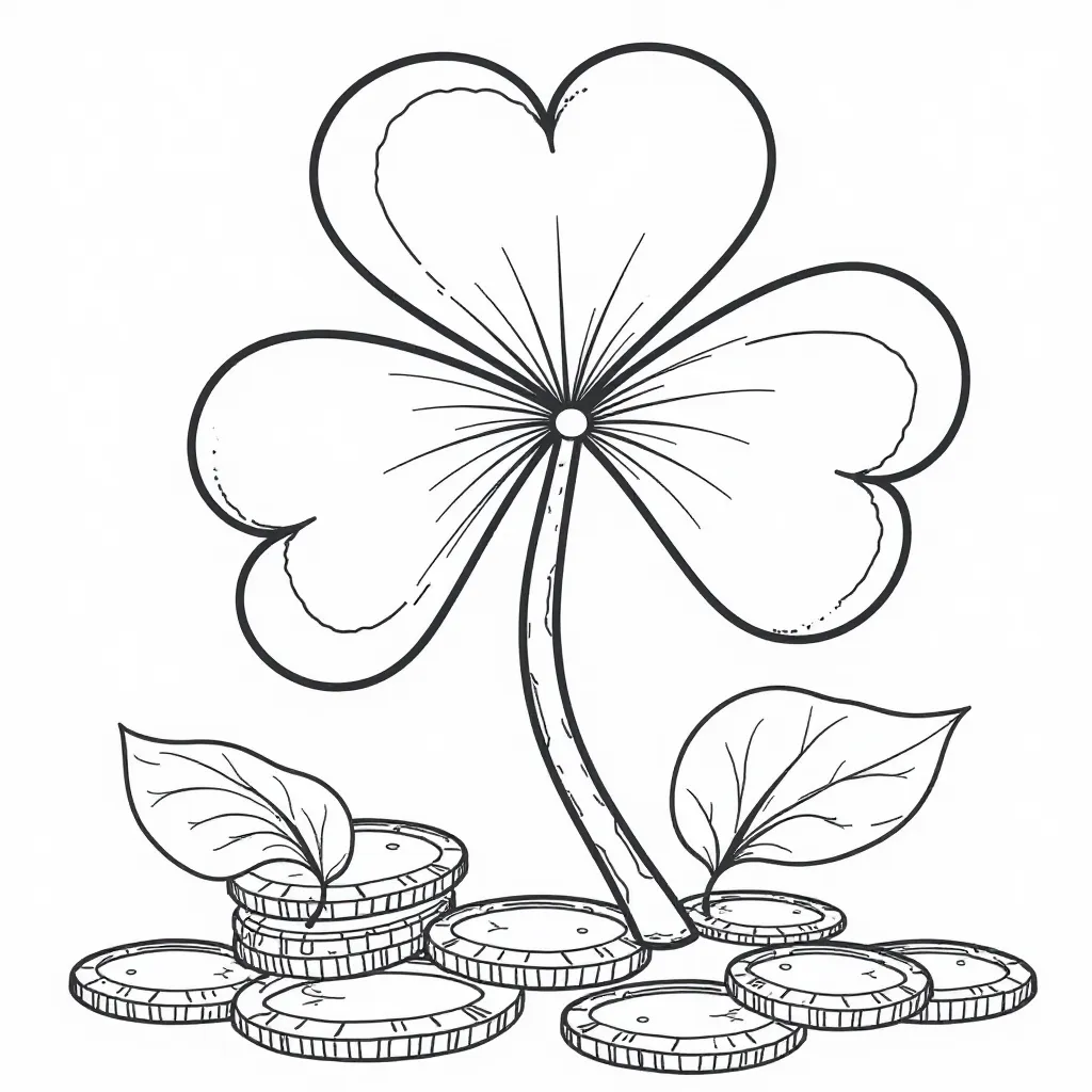 Shamrock and Gold Coins HD صفحات التلوين