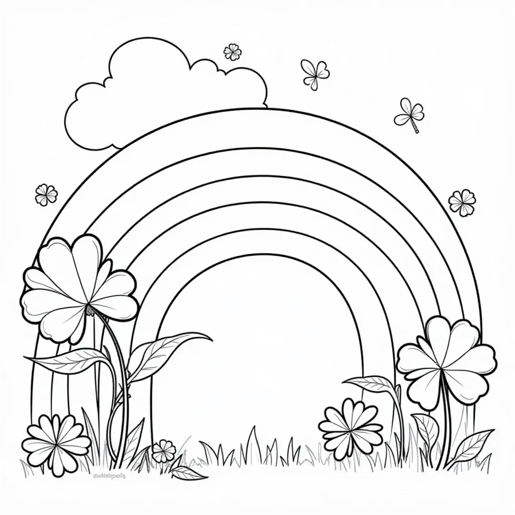 Shamrock and Rainbow HD صفحات التلوين