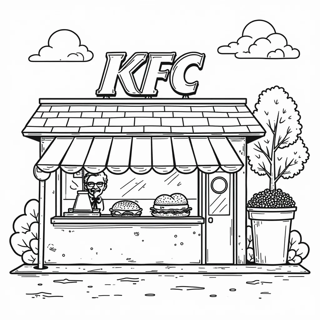 KFC Queue HD صفحات التلوين