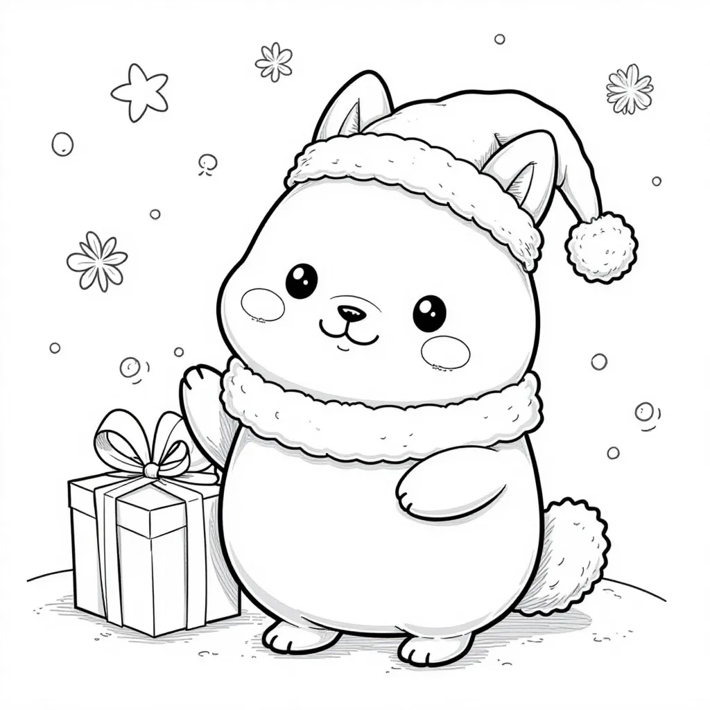 Christmas Pompompurin صفحات التلوين