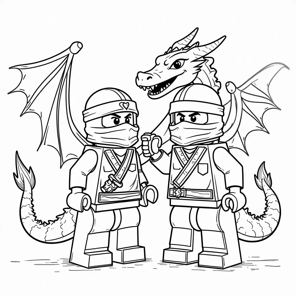Ninjago with Dragons صفحات التلوين