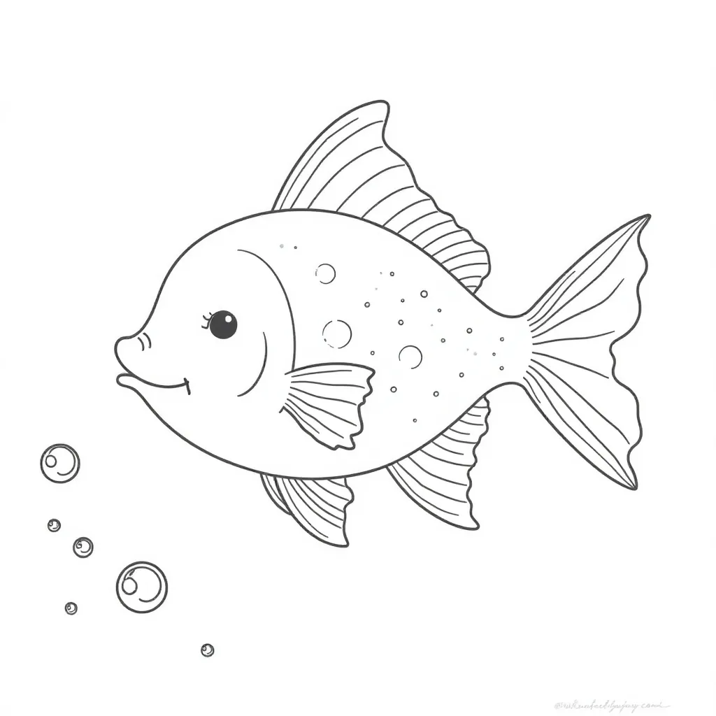 Fish and Bubbles صفحات التلوين