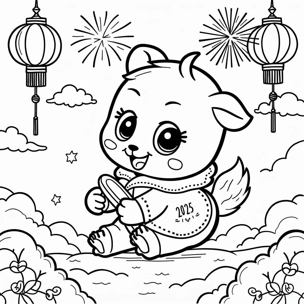 Baby jumps coloring pages