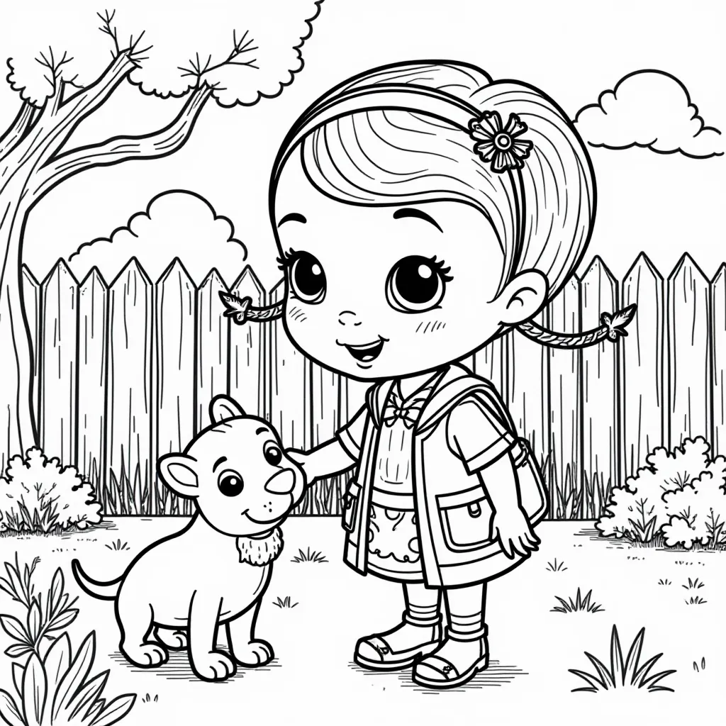 Doc McStuffins in her backyard  HD صفحات التلوين