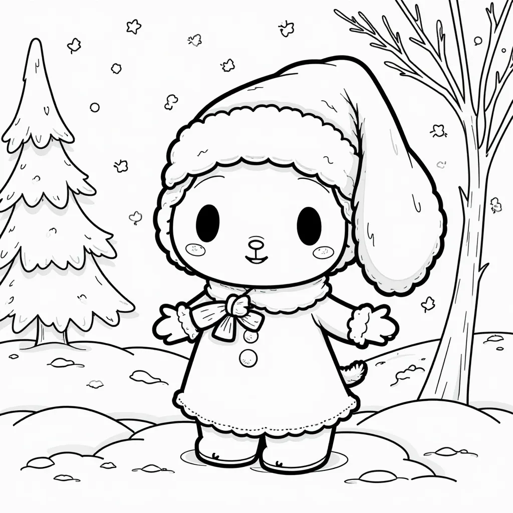 My Melody winter HD صفحات التلوين