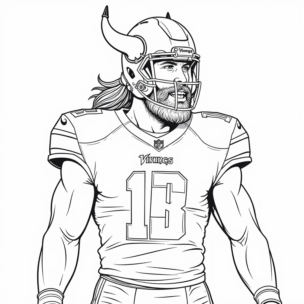 Justin Jefferson Vikings uniform  HD صفحات التلوين