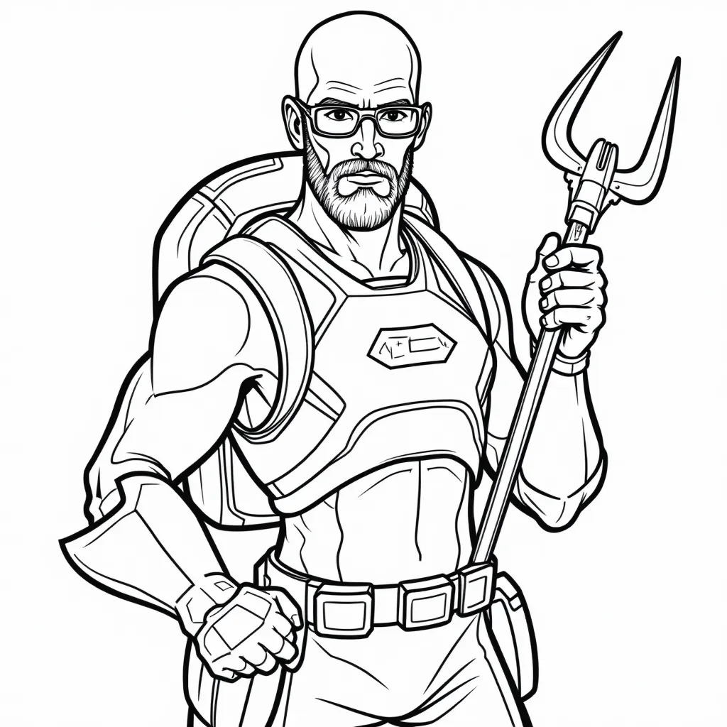 gordon freeman from half life holding a crowbar and a headcrab coloring pages