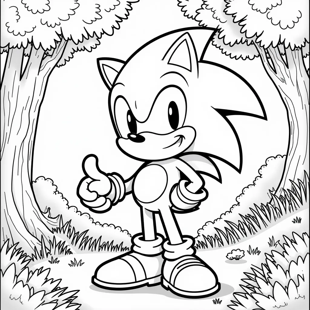 Dark Sonic Dark Forest HD Páginas para Colorear