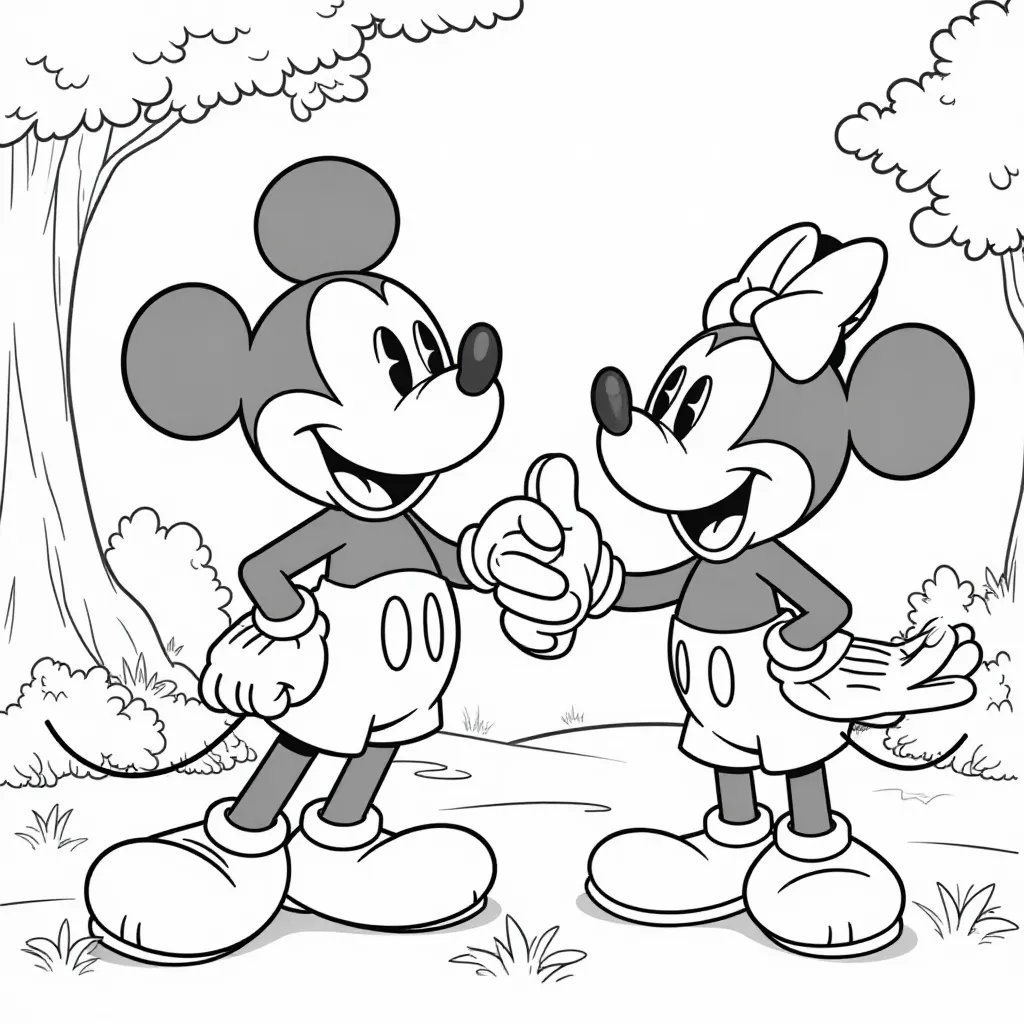 Mickey and the gang together HD صفحات التلوين