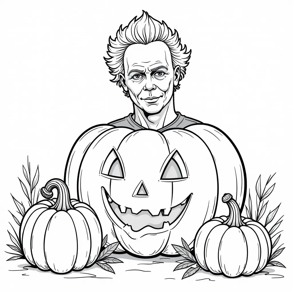 michael myers with pumpkin Páginas para Colorear