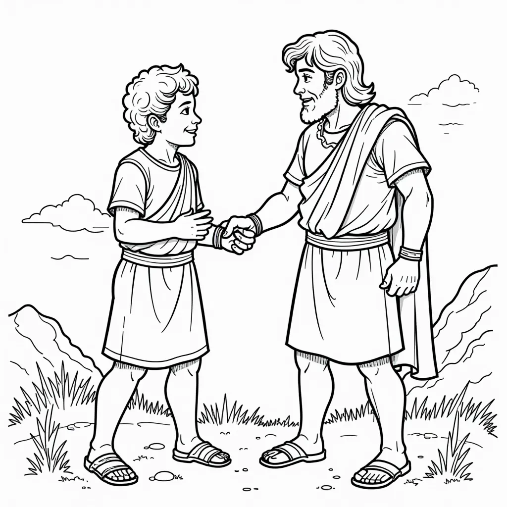 David and Goliath صفحات التلوين