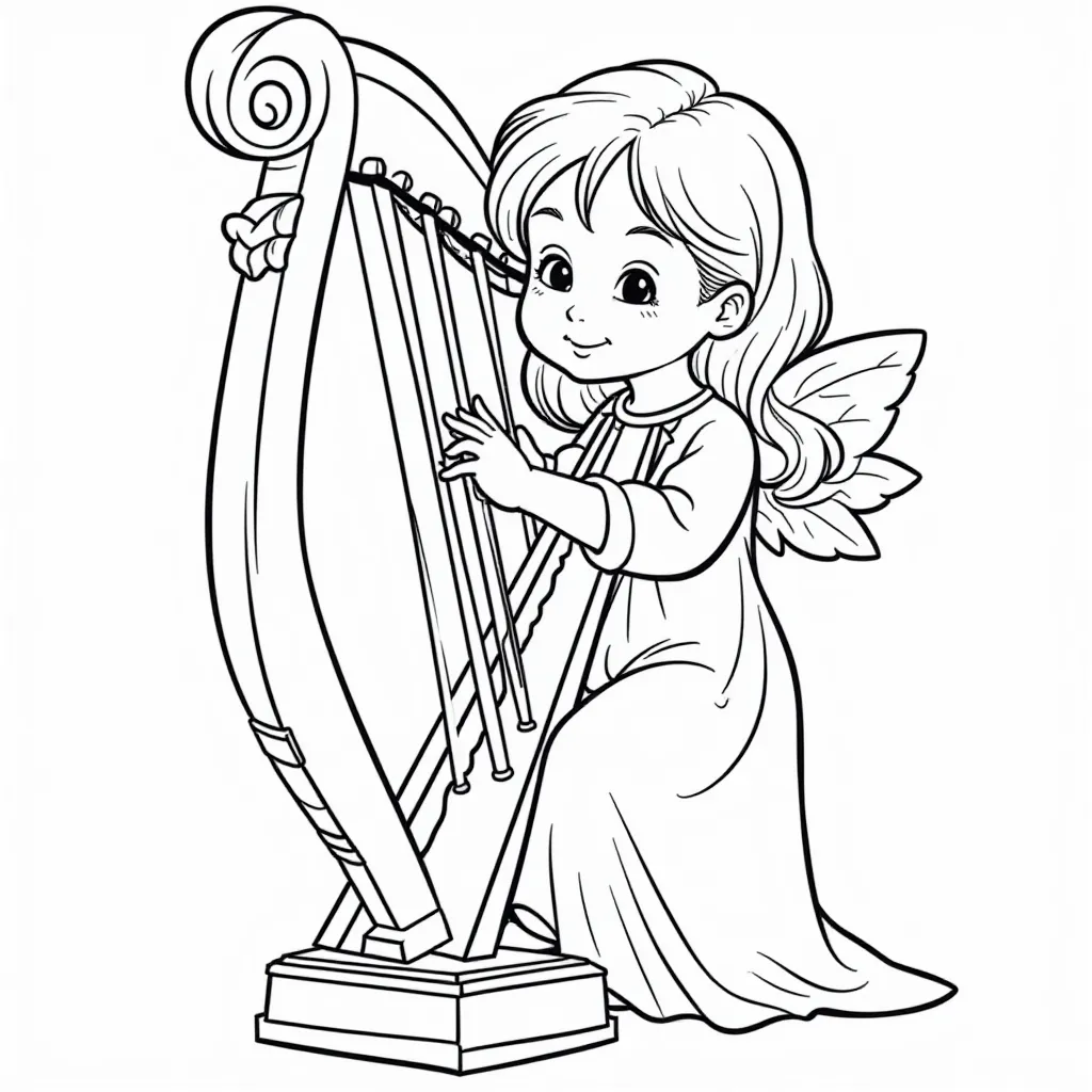 David playing the harp صفحات التلوين