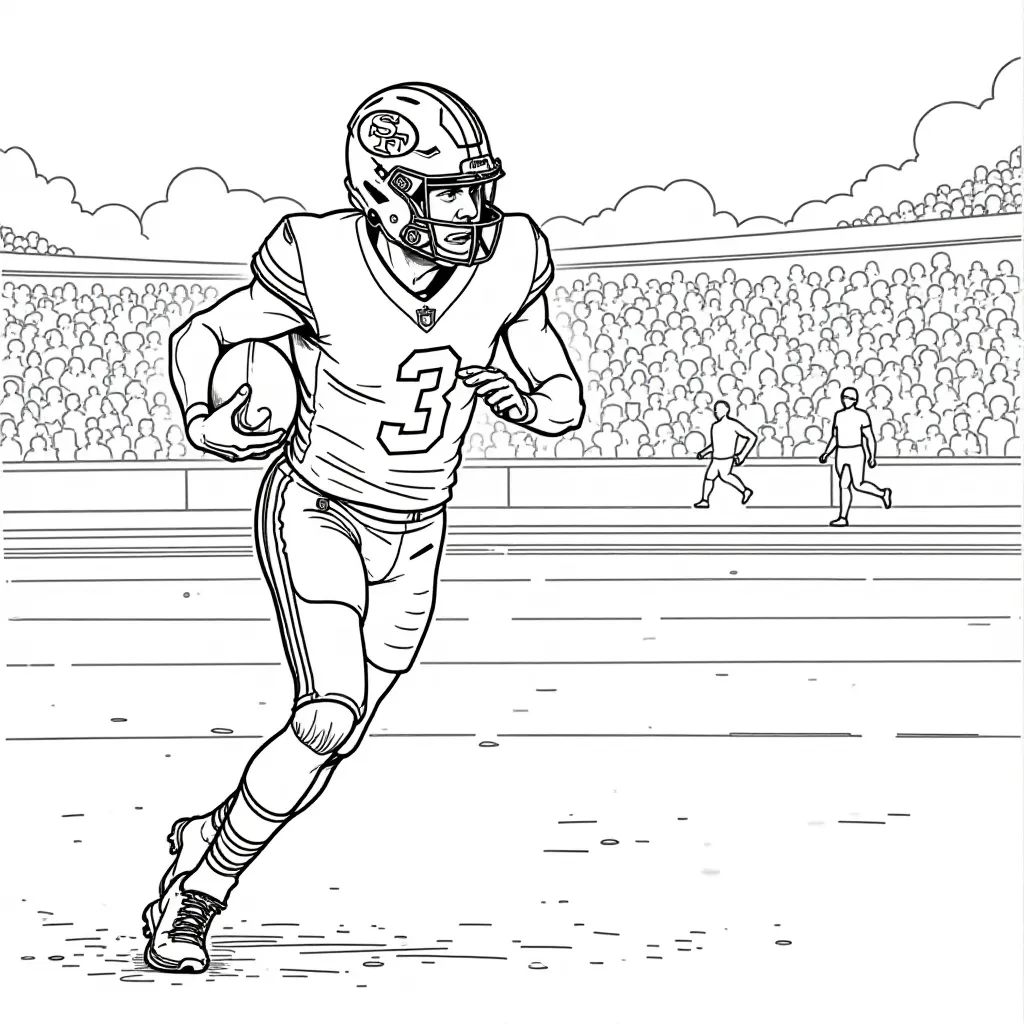 49ers touchdown Páginas para Colorear