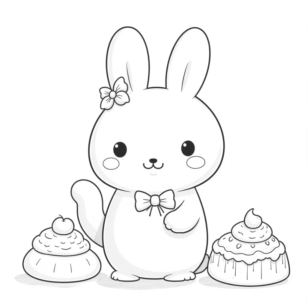 Cinnamoroll with sweets صفحات التلوين