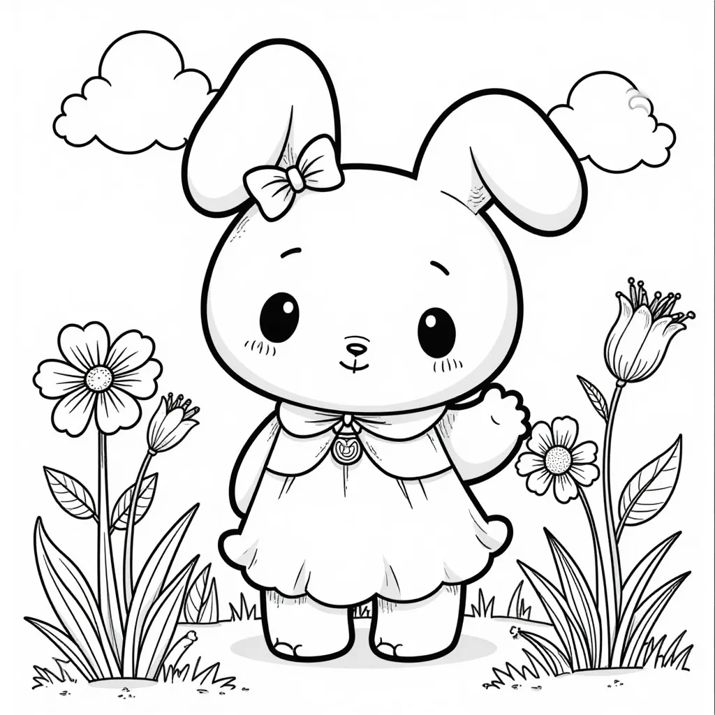 My Melody Spring Garden صفحات التلوين