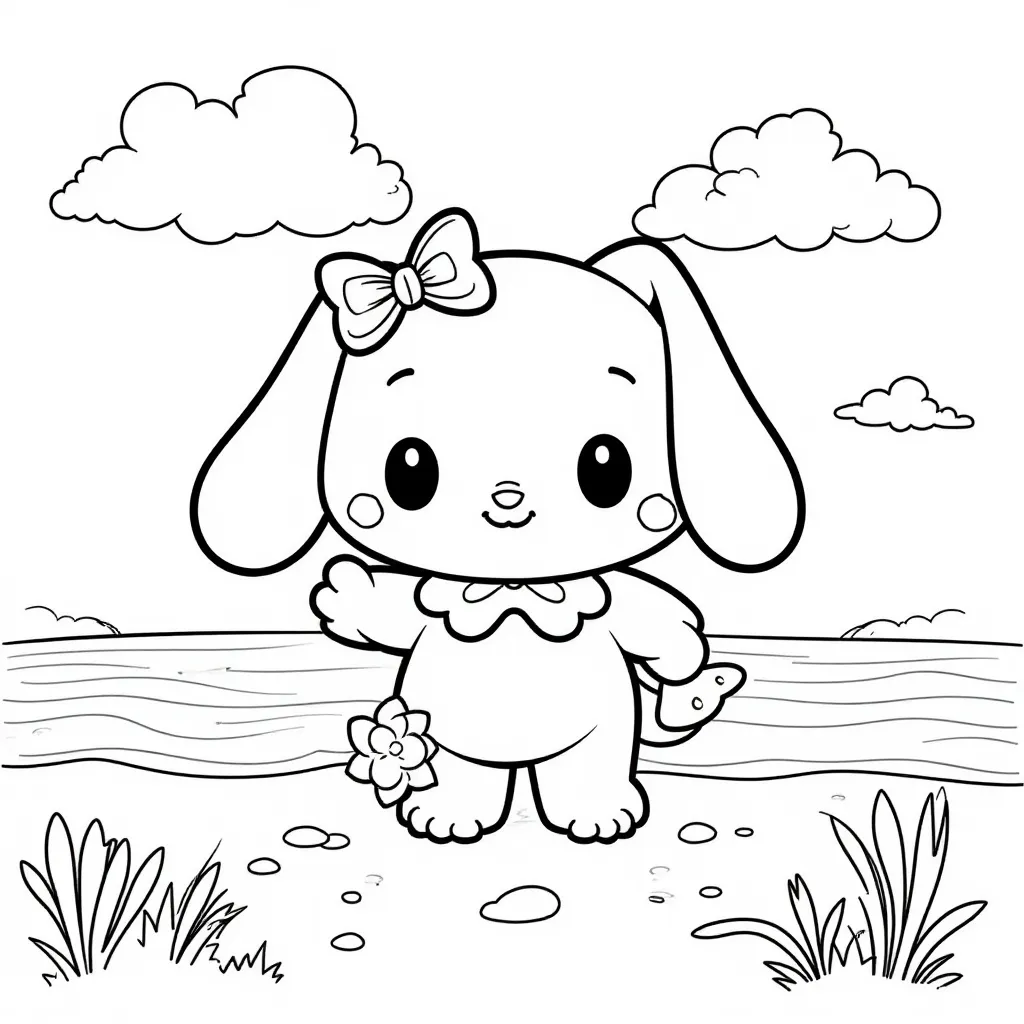 My Melody Summer Beach صفحات التلوين