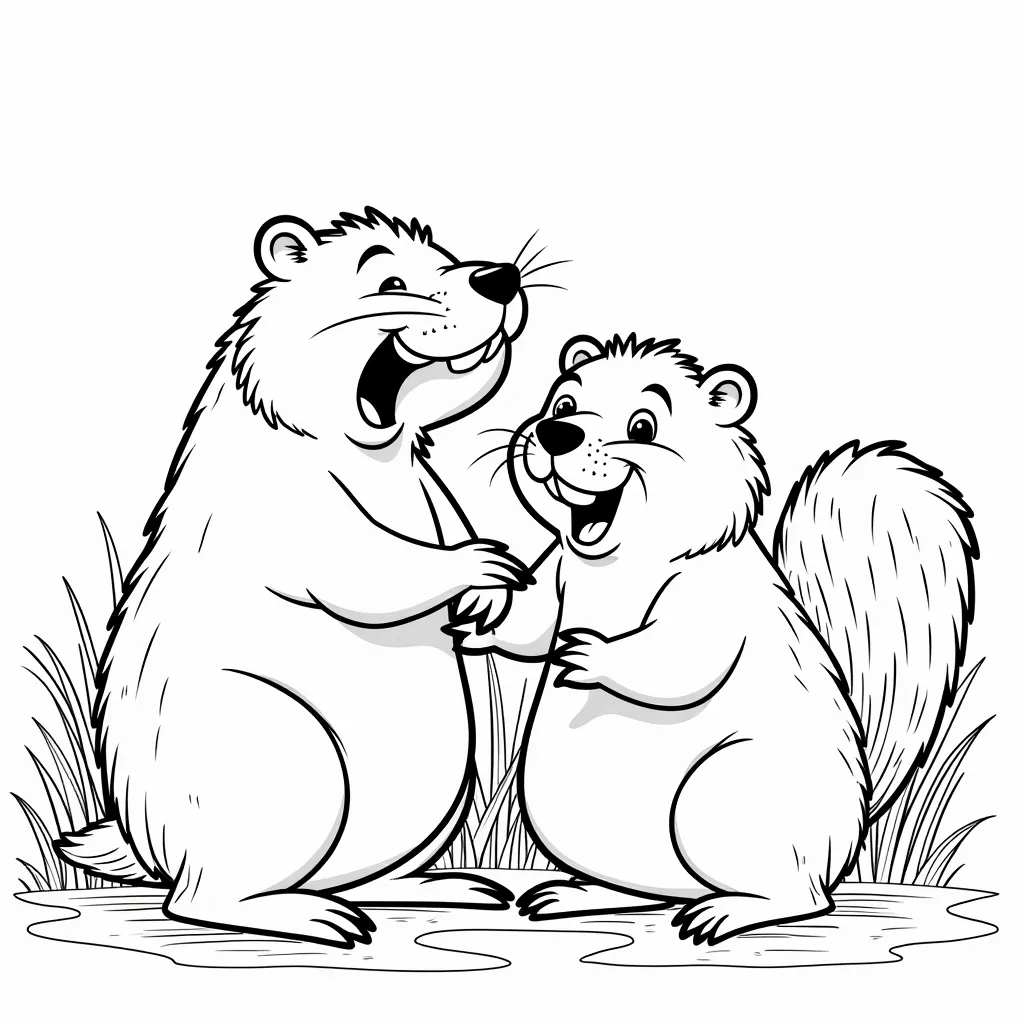 Naughty beavers coloring pages