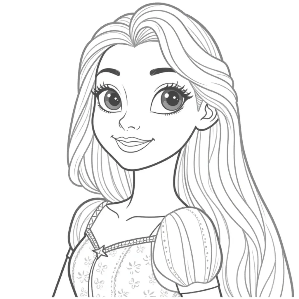 Rapunzel Letting Down Her Hair  صفحات التلوين
