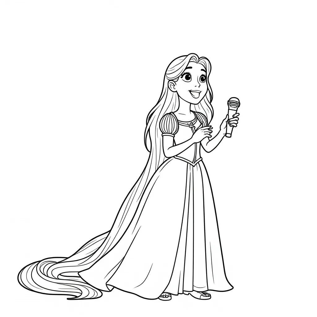 Rapunzel Singing  صفحات التلوين