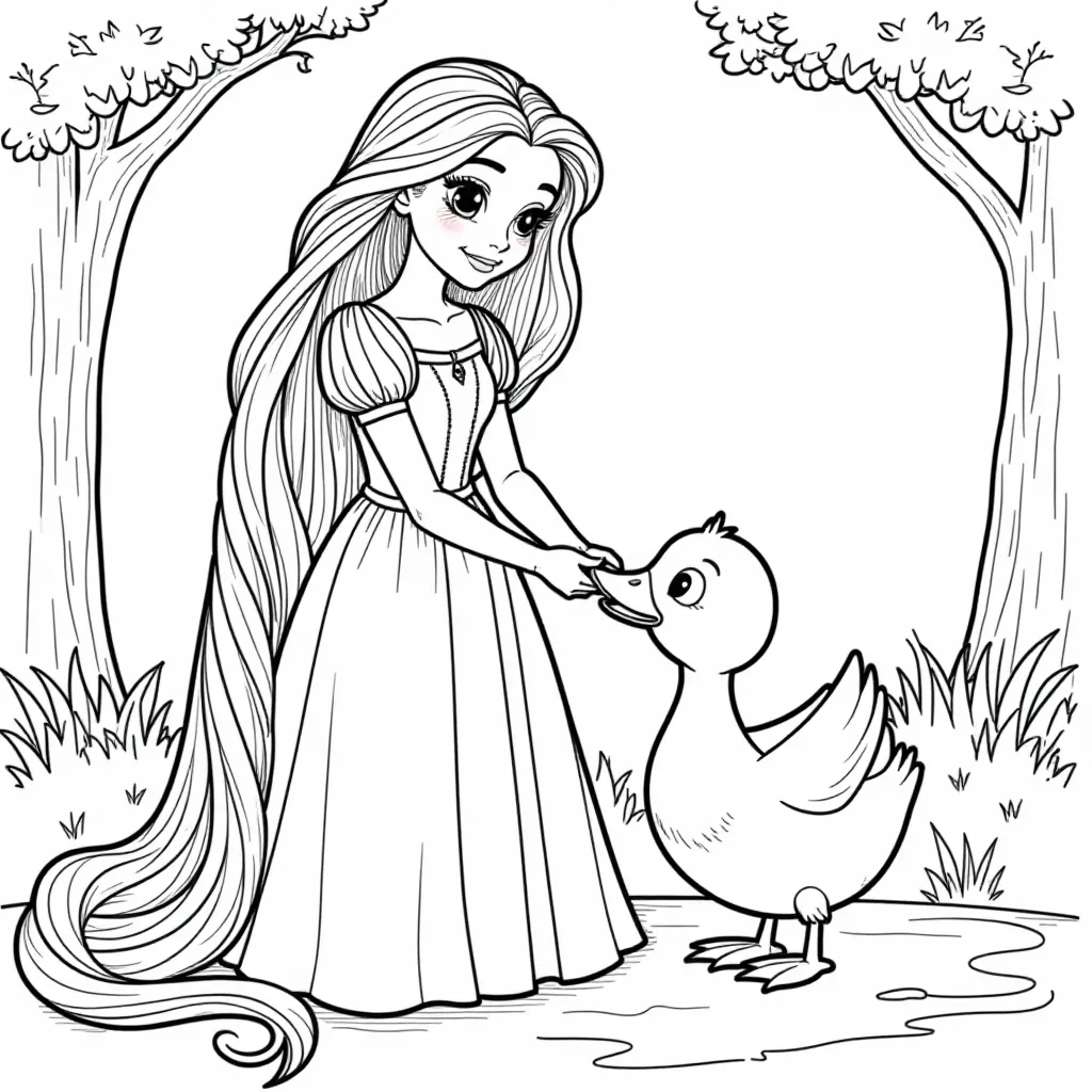 Rapunzel in the Snuggly Duckling صفحات التلوين