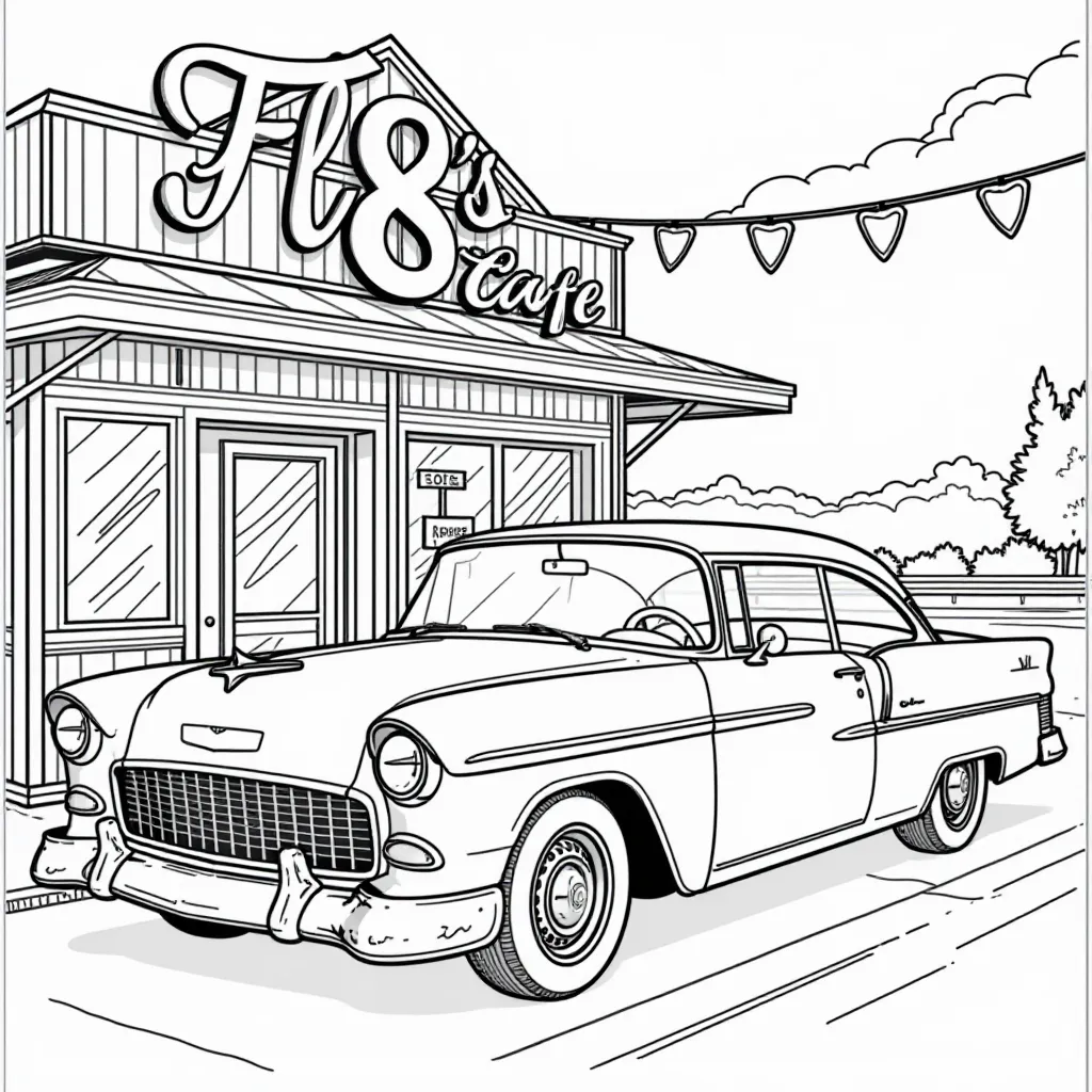 Flo's V8 Cafe  HD صفحات التلوين