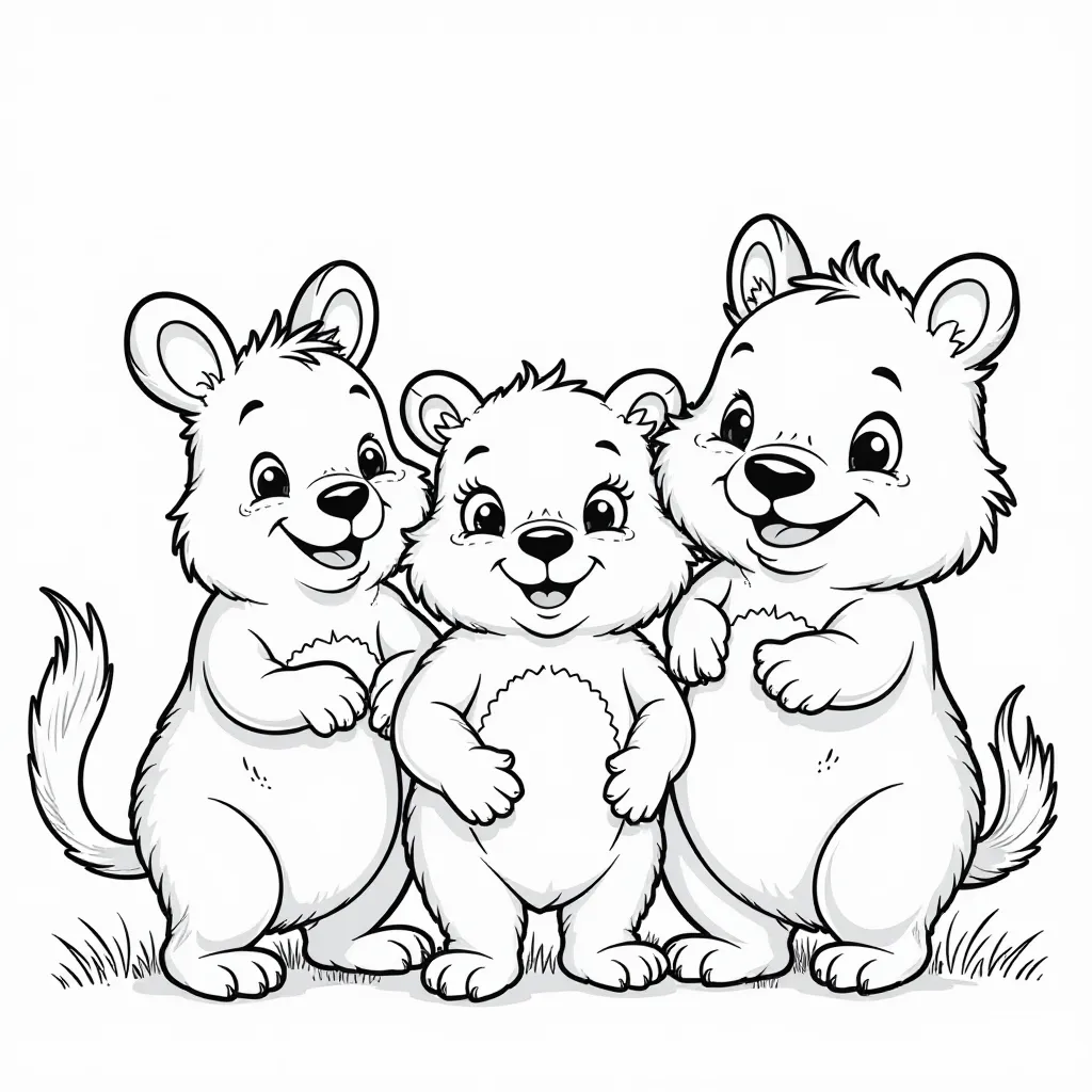 Smiling Critters Group Portrait HD صفحات التلوين