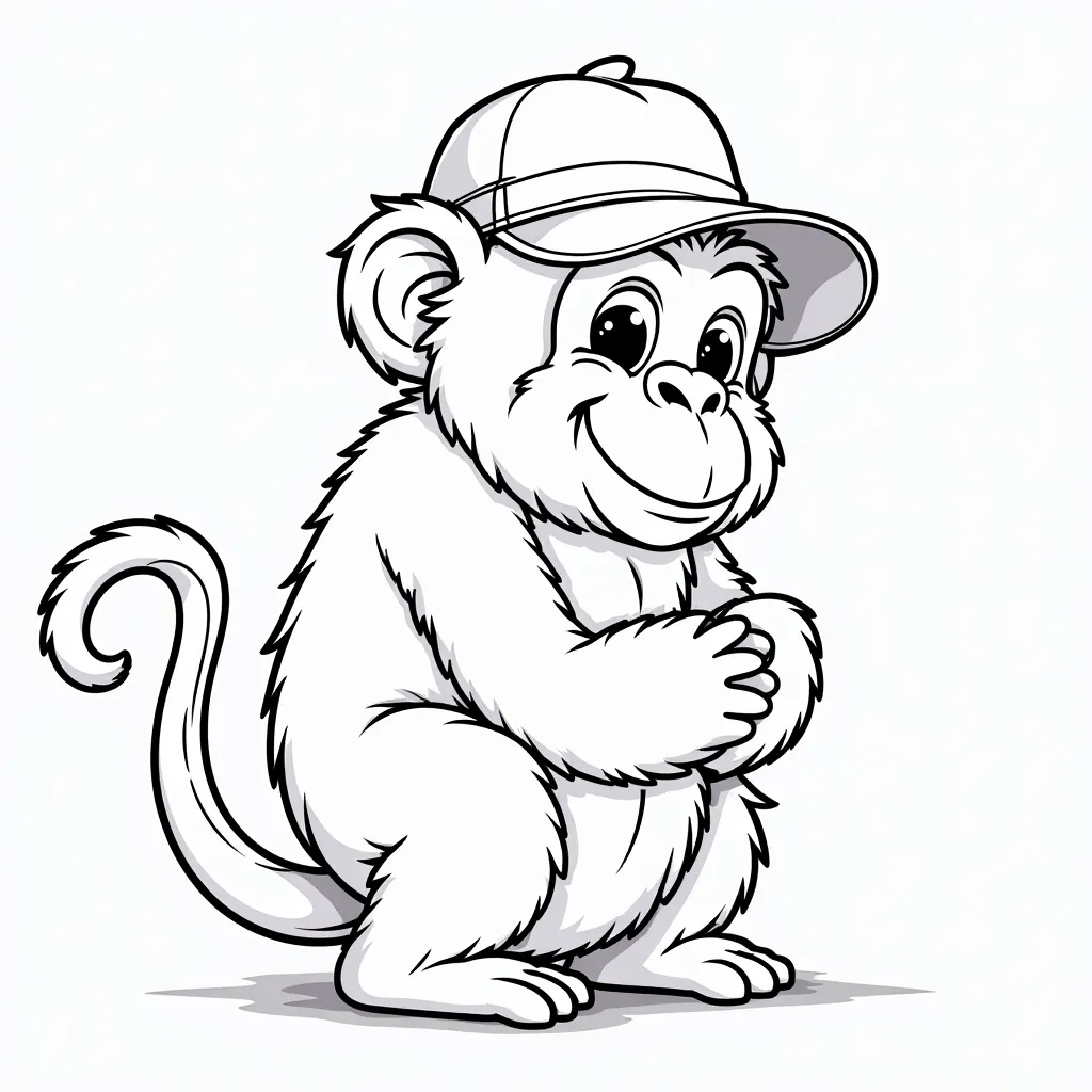 ape with hat coloring pages