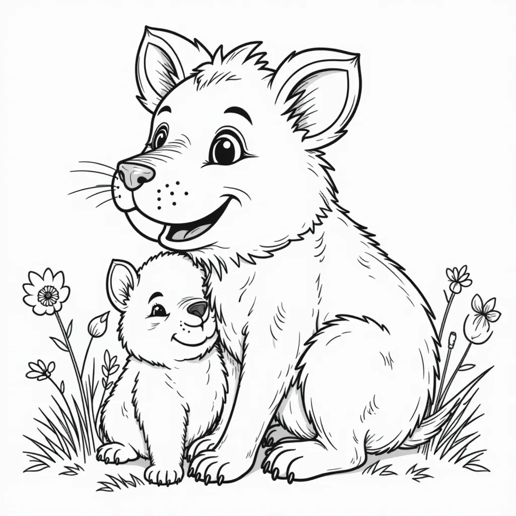 Smiling Critters Playing Together HD صفحات التلوين