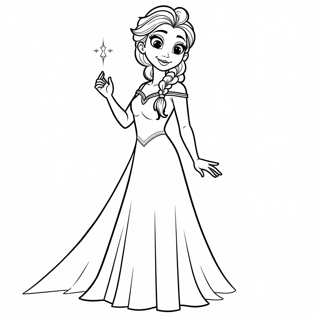 Colorful Elsa coloring pages