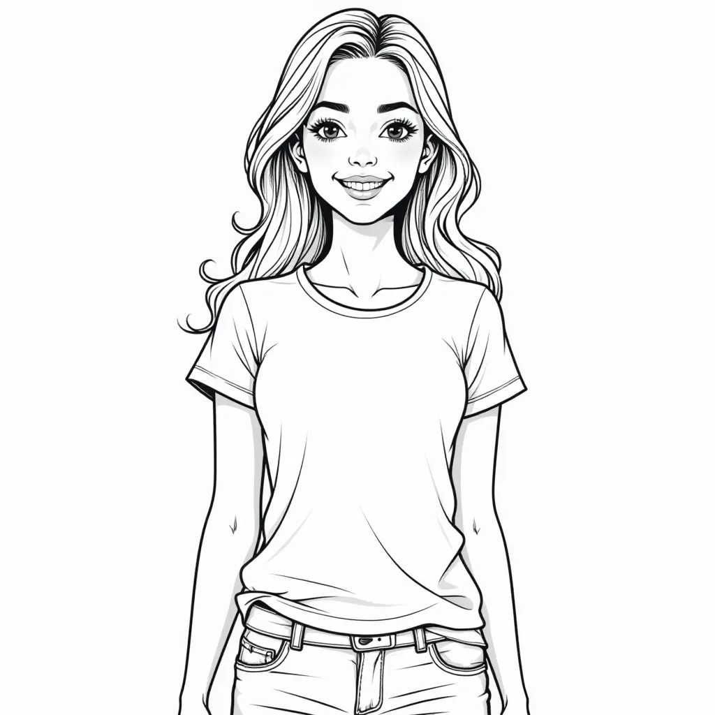 lady t shirt صفحات التلوين