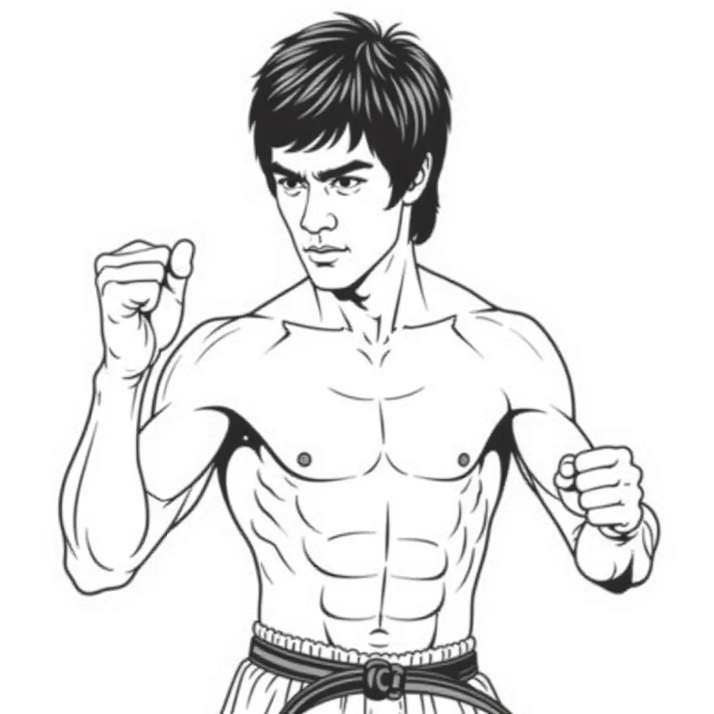 bruce lee back injury صفحات التلوين