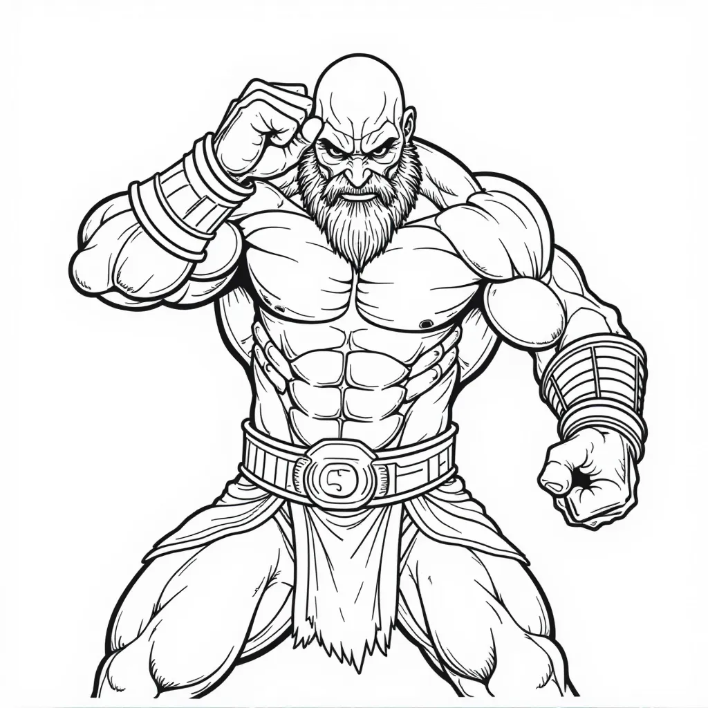 Kratos the God Of War attacking pose صفحات التلوين