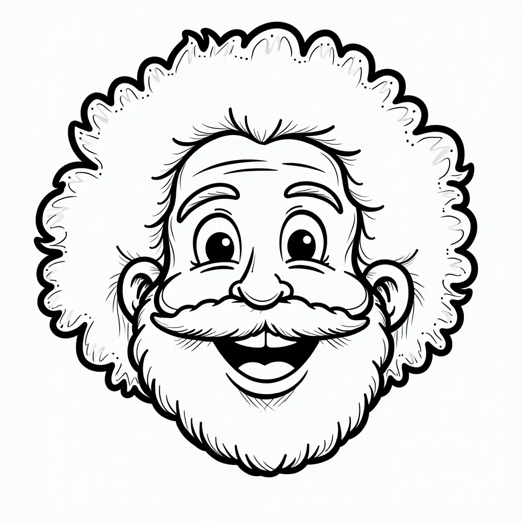 jerry garcia face with big hair coloring pages