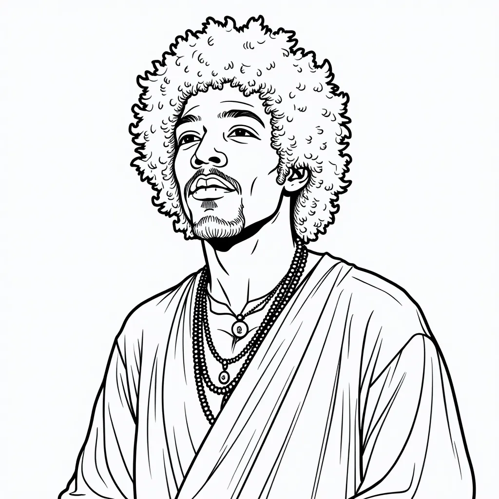 jimi hendrix posing as jesus coloring pages