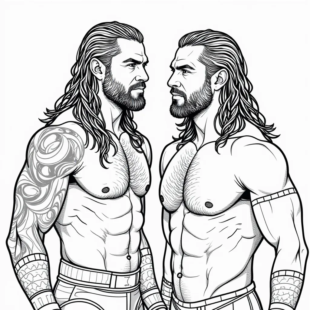 wwe roman reigns vs Seth Rollins صفحات التلوين