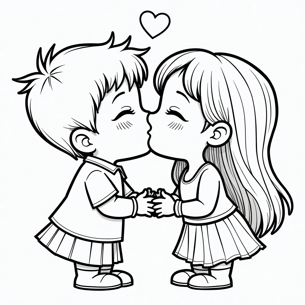 kissing coloring pages