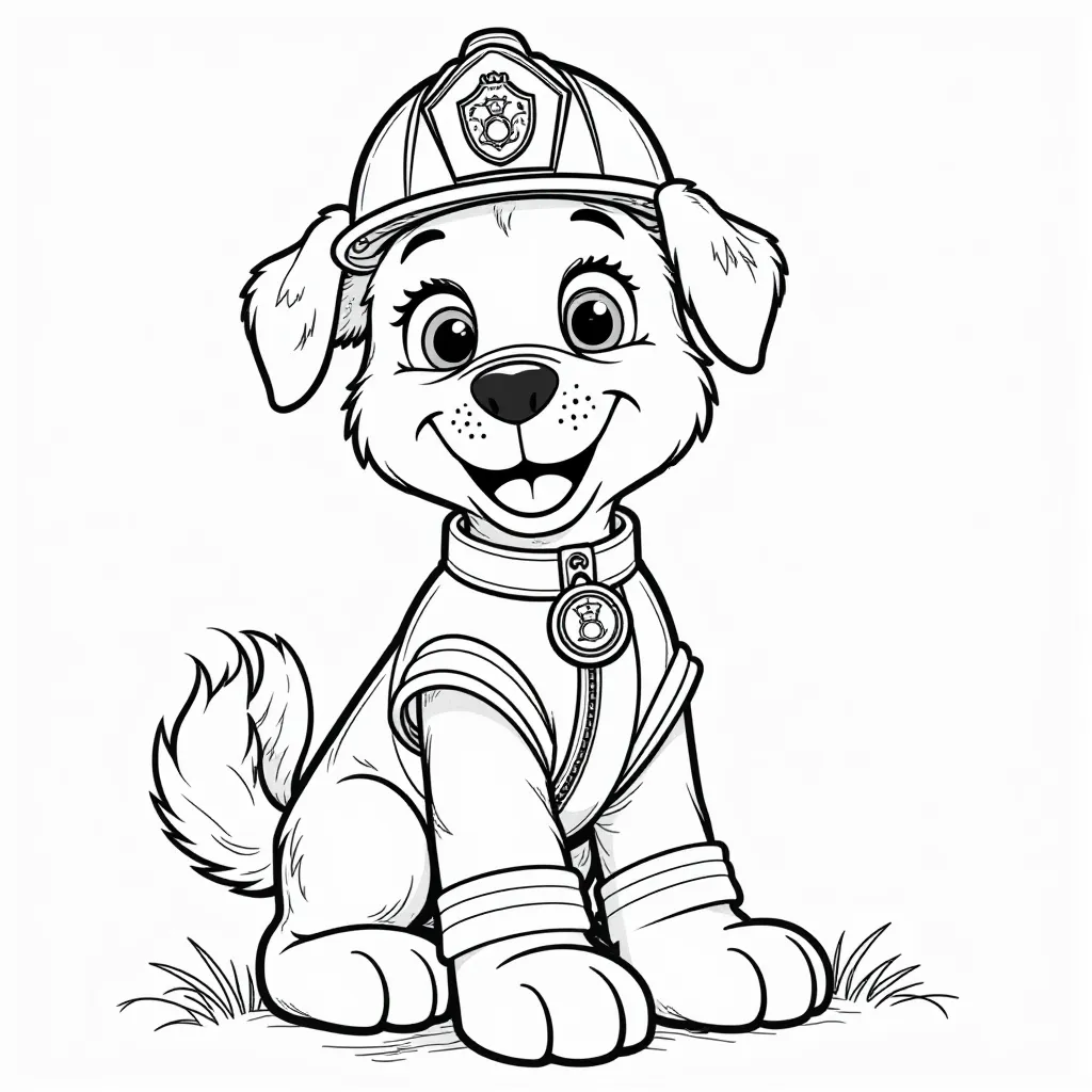 fireman dog on the job صفحات التلوين