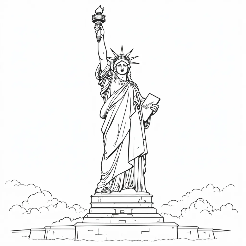 statue of liberty new york صفحات التلوين