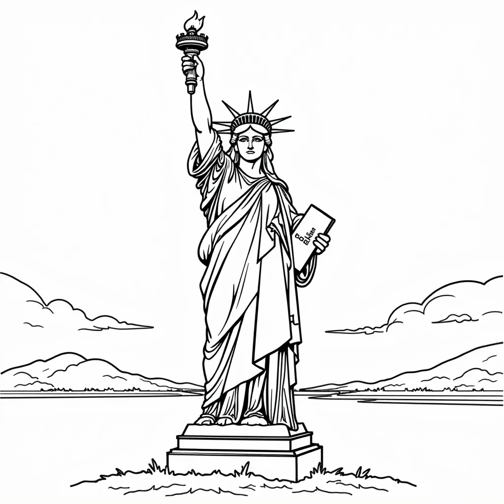 Statue of Liberty Full View  صفحات التلوين