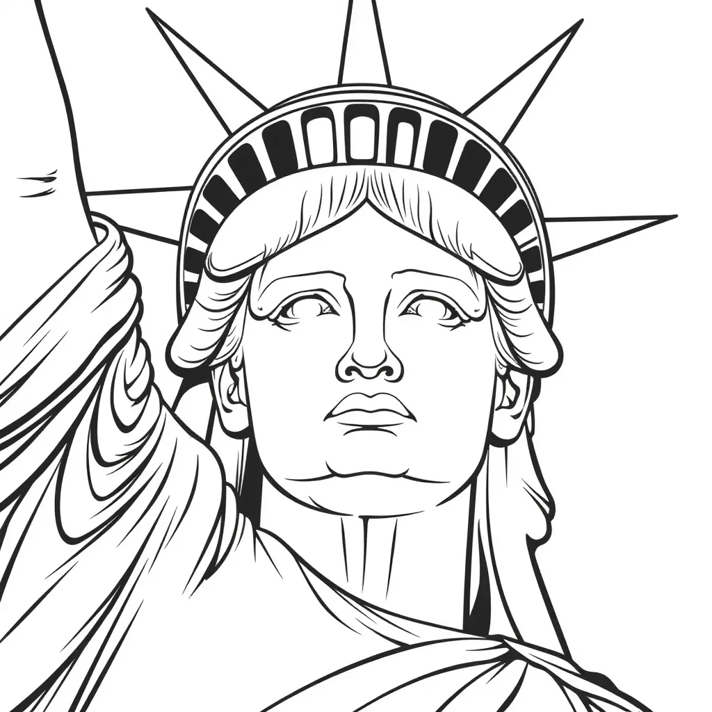 Statue of Liberty CloseUp of Face صفحات التلوين