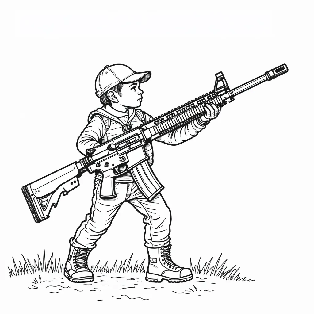 rifle M16 صفحات التلوين