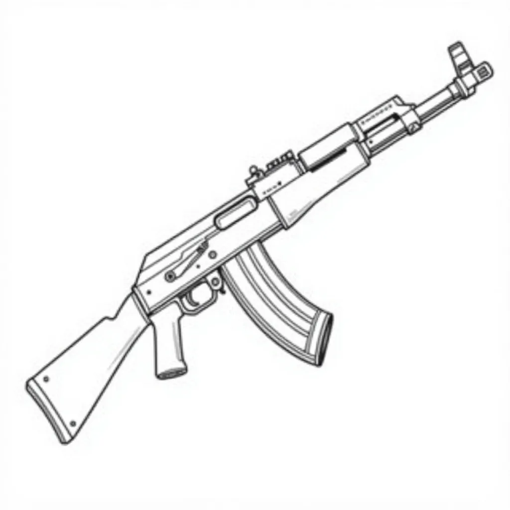rifle AK47 صفحات التلوين